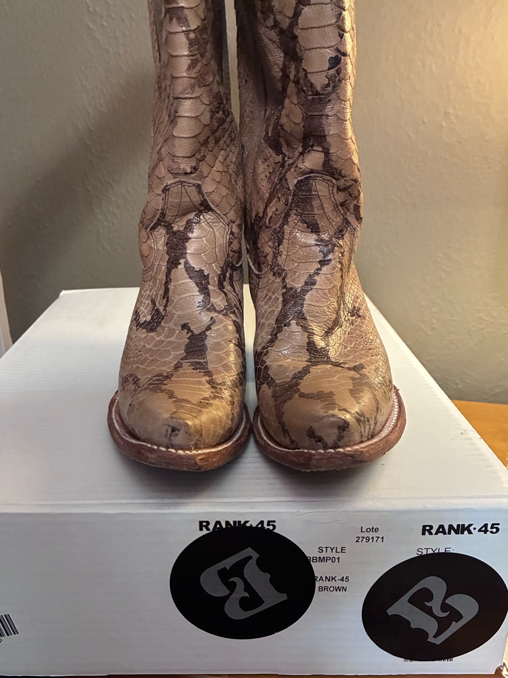 Snake-Print Western Boots